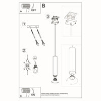 Hanglamp Tube – Wit & Staal
