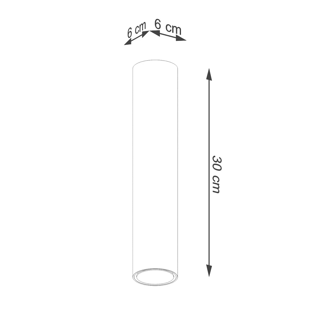 Deckenleuchte Tube 30 – Gold & Stahl