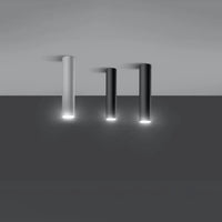 Plafondlamp Tube 30 – Wit & Staal
