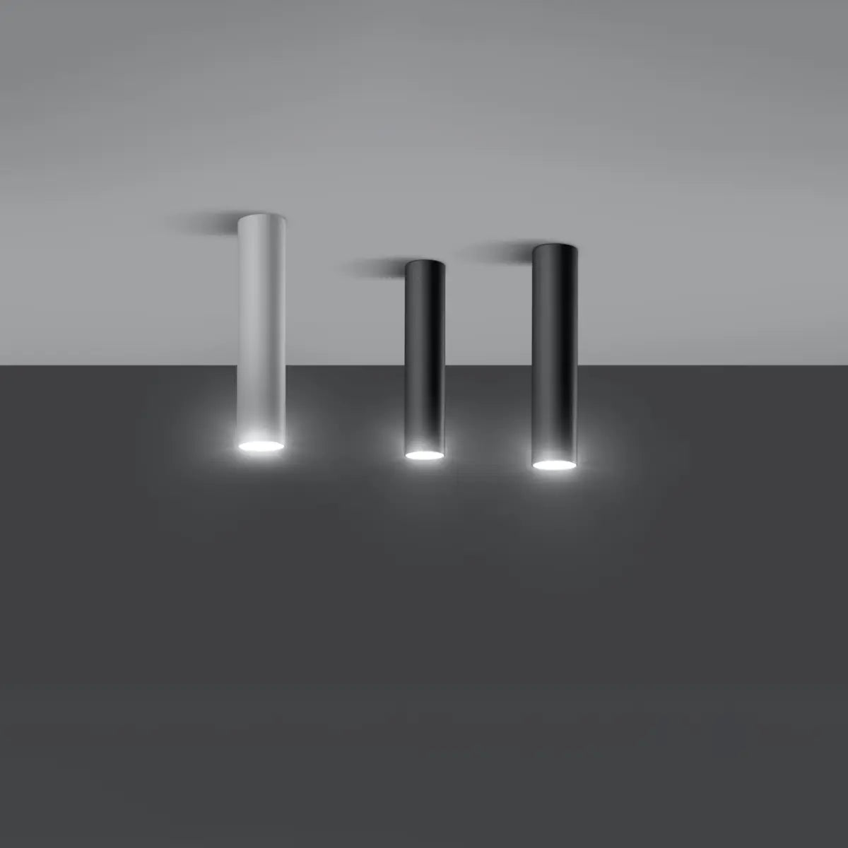 Plafondlamp Tube 30 – Wit & Staal