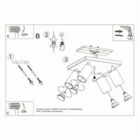 Deckenleuchte Rondo 4S – Grau & Stahl