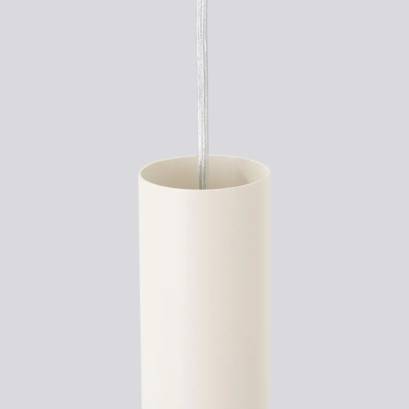 Pendelleuchte Tube 1 – Beige & Stahl