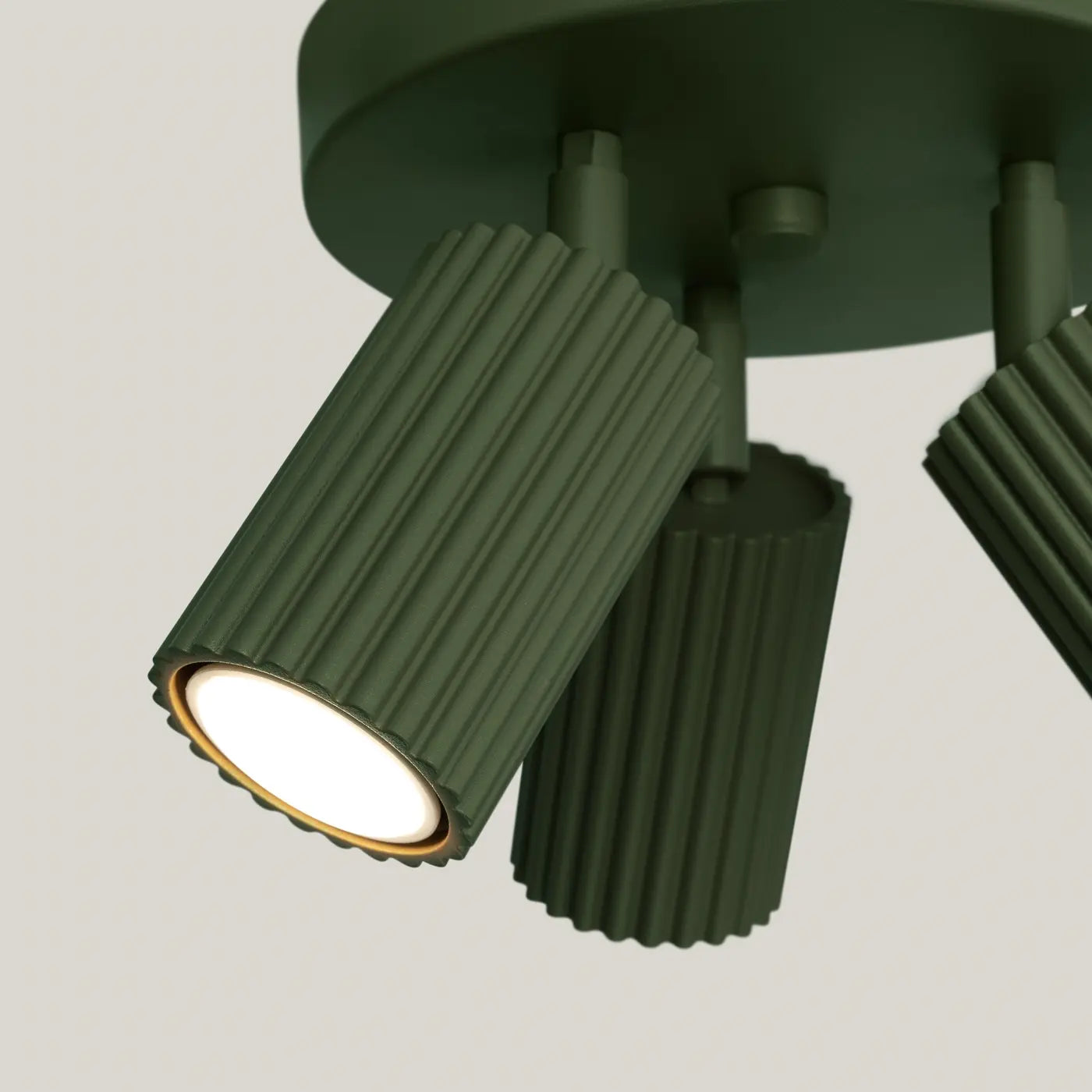 Plafondlamp Japandi 3P – Olijfgroen & Aluminium