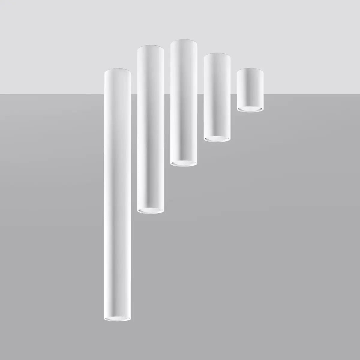Plafondlamp Tube 10 – Wit & Staal
