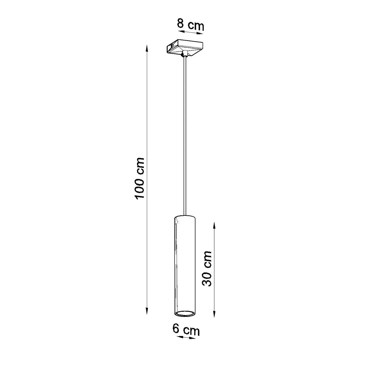 Plafondlamp Tube 30 – Goud & Staal