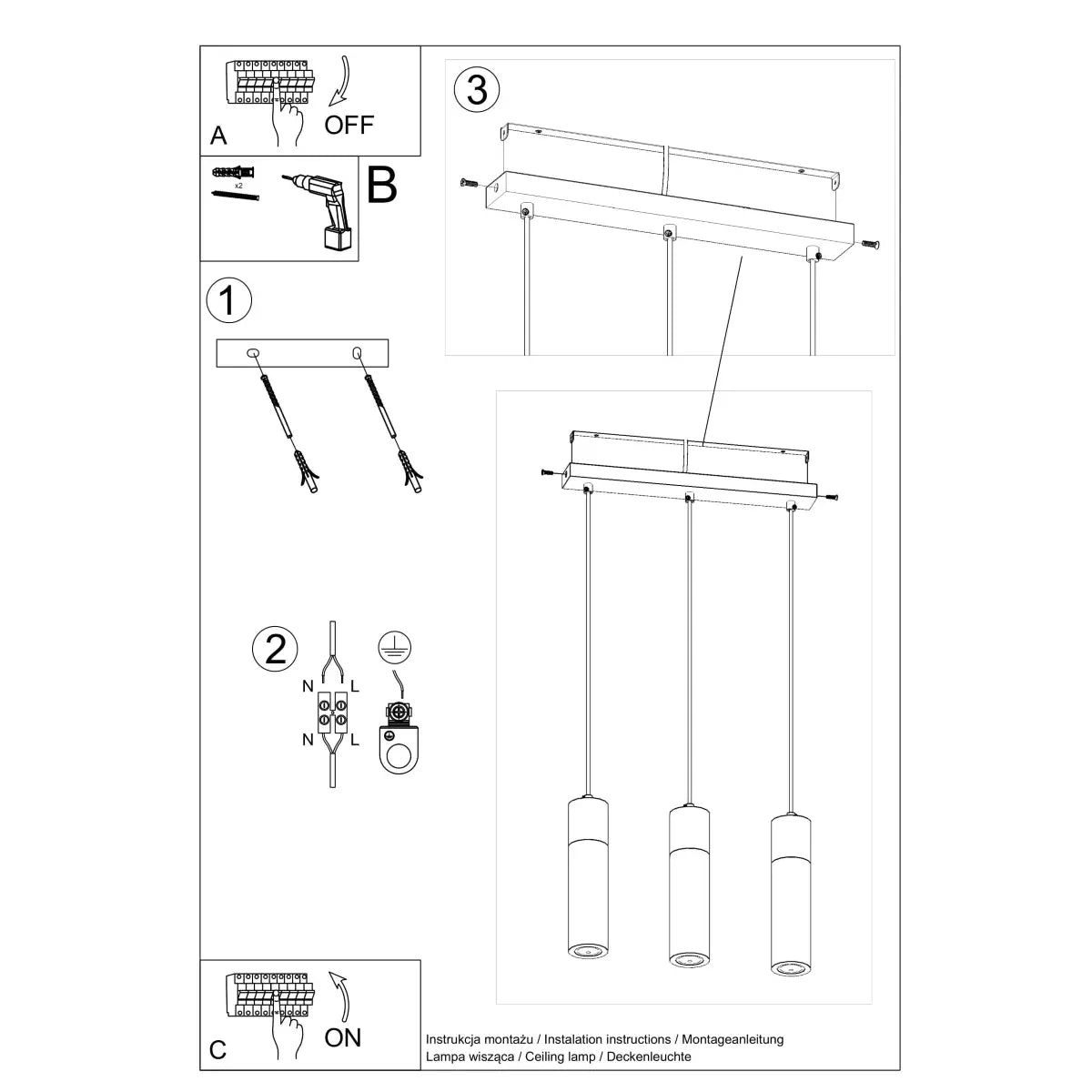 Hanglamp Tube Beton Wood 3 – Grijs Beton & Hout