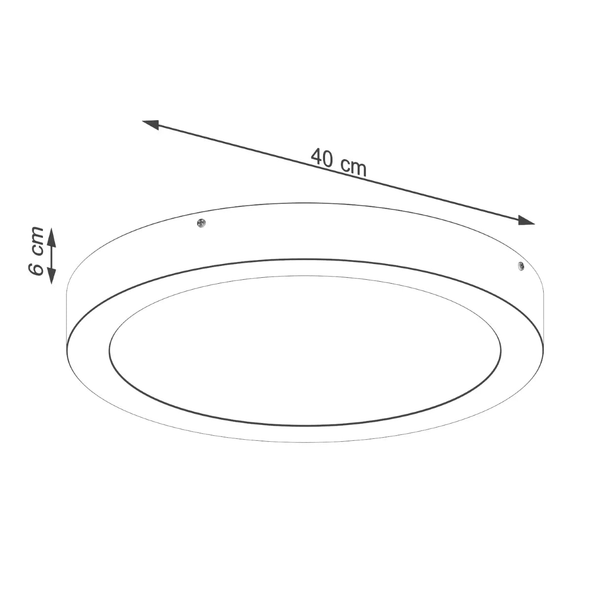 Deckenleuchte Ufo Thin 40 – Weiß & Aluminium