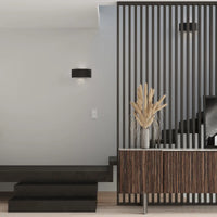 Wandleuchte Ufo 34 – Schwarz & Stahl