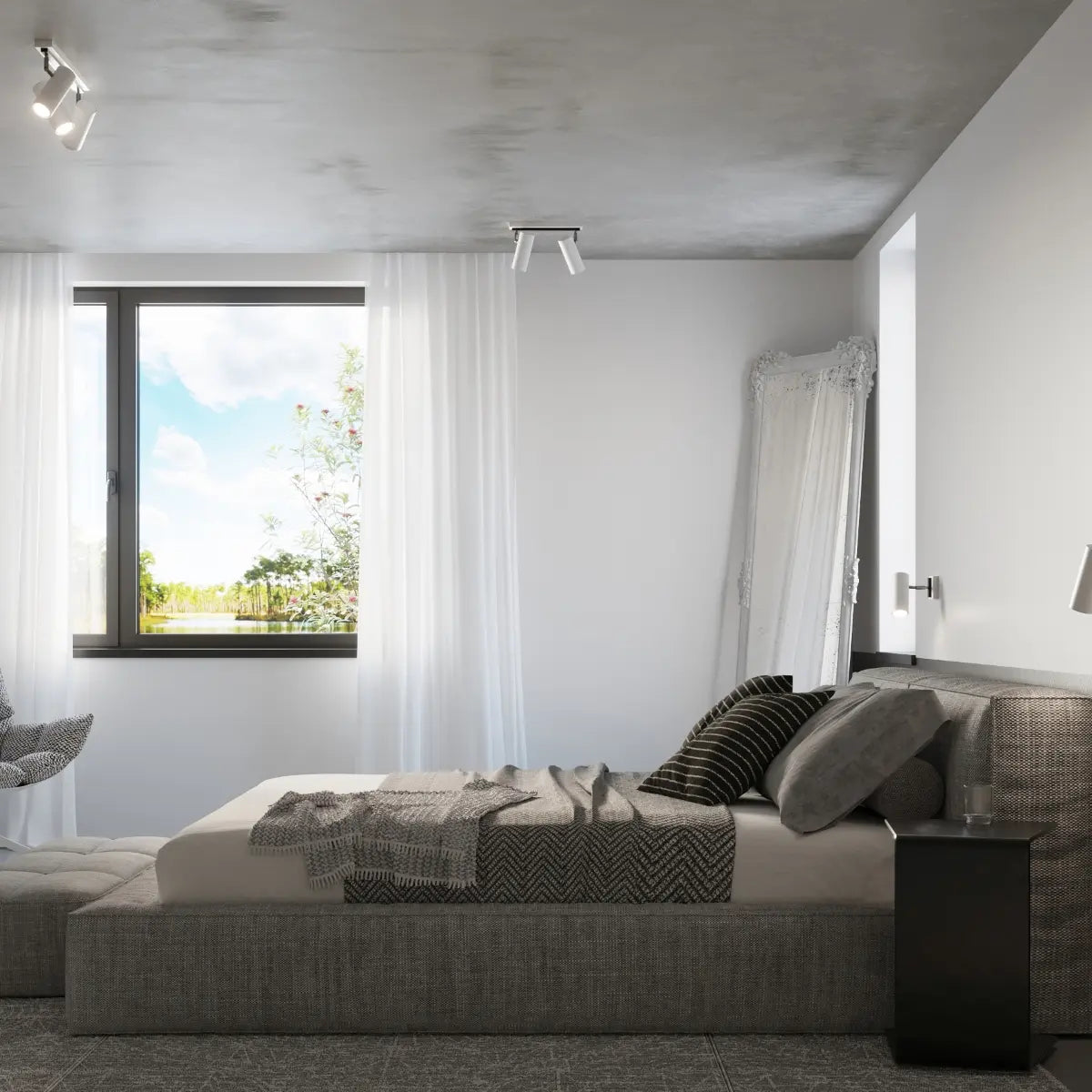 Plafondlamp Rondo Spot 1 – Wit & Staal