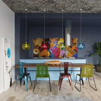 Hanglamp Globe – Champagne Glas & Staal