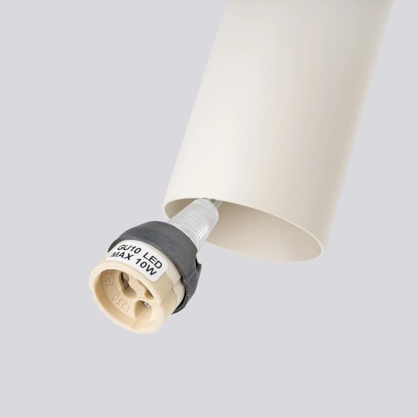 Pendelleuchte Tube 1 – Beige & Stahl