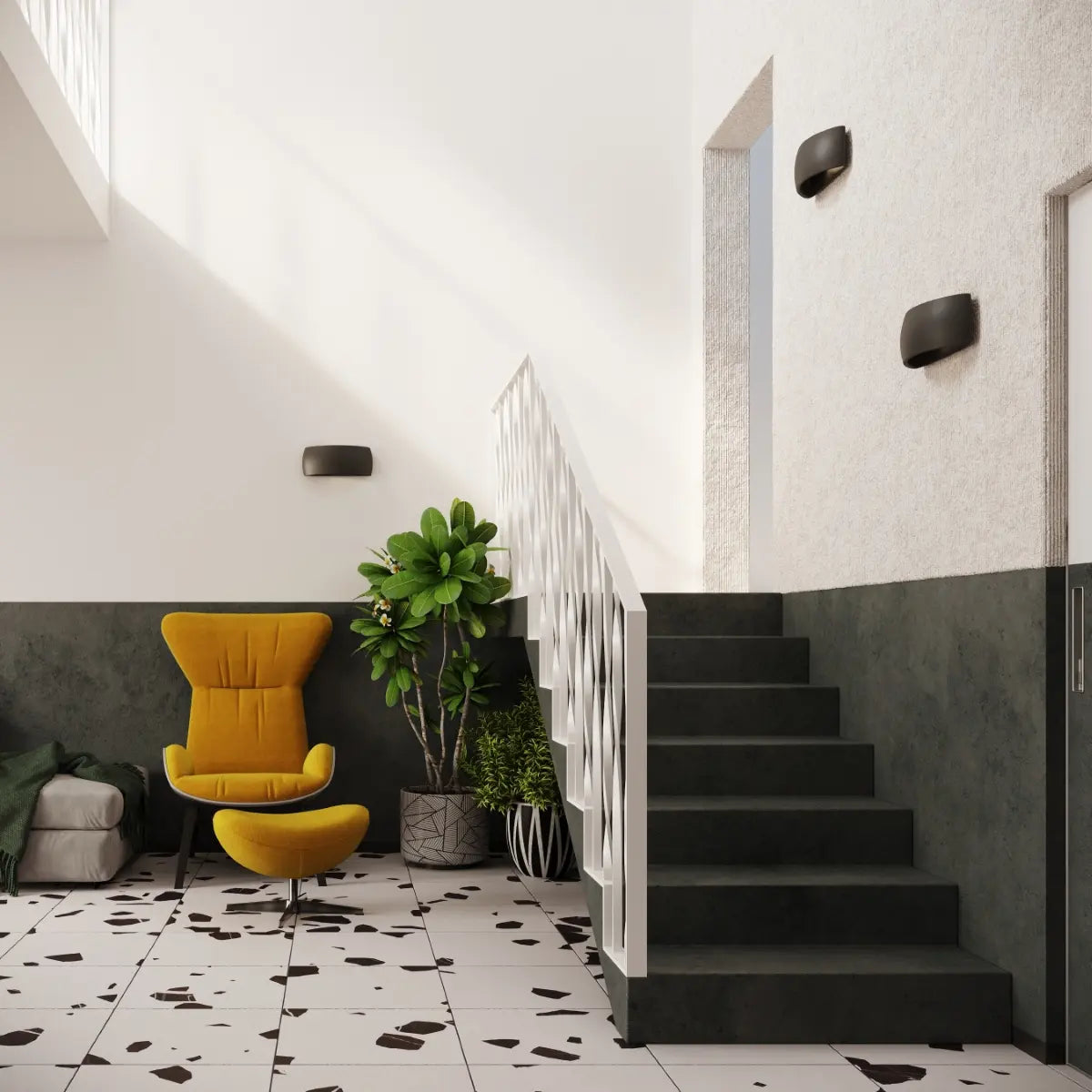 Wandleuchte UFO 5 – Schwarz & Keramik