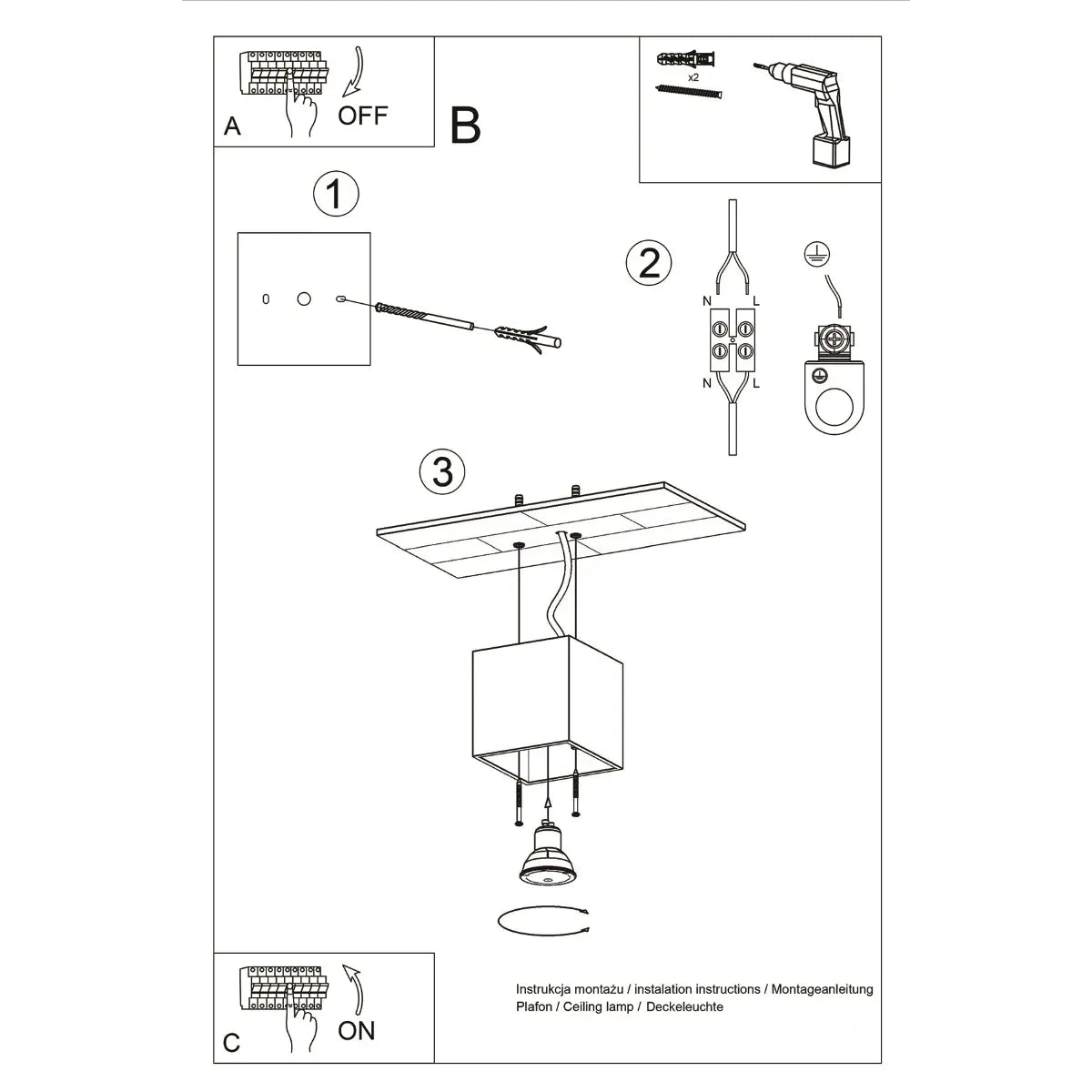 Deckenstrahler Anthra Square – Anthrazit & Aluminium