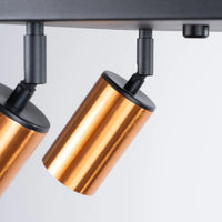 Deckenleuchte Tube 4S – Schwarz & Kupfer & Stahl
