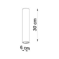 Plafondlamp Tube 30 – Wit & Staal