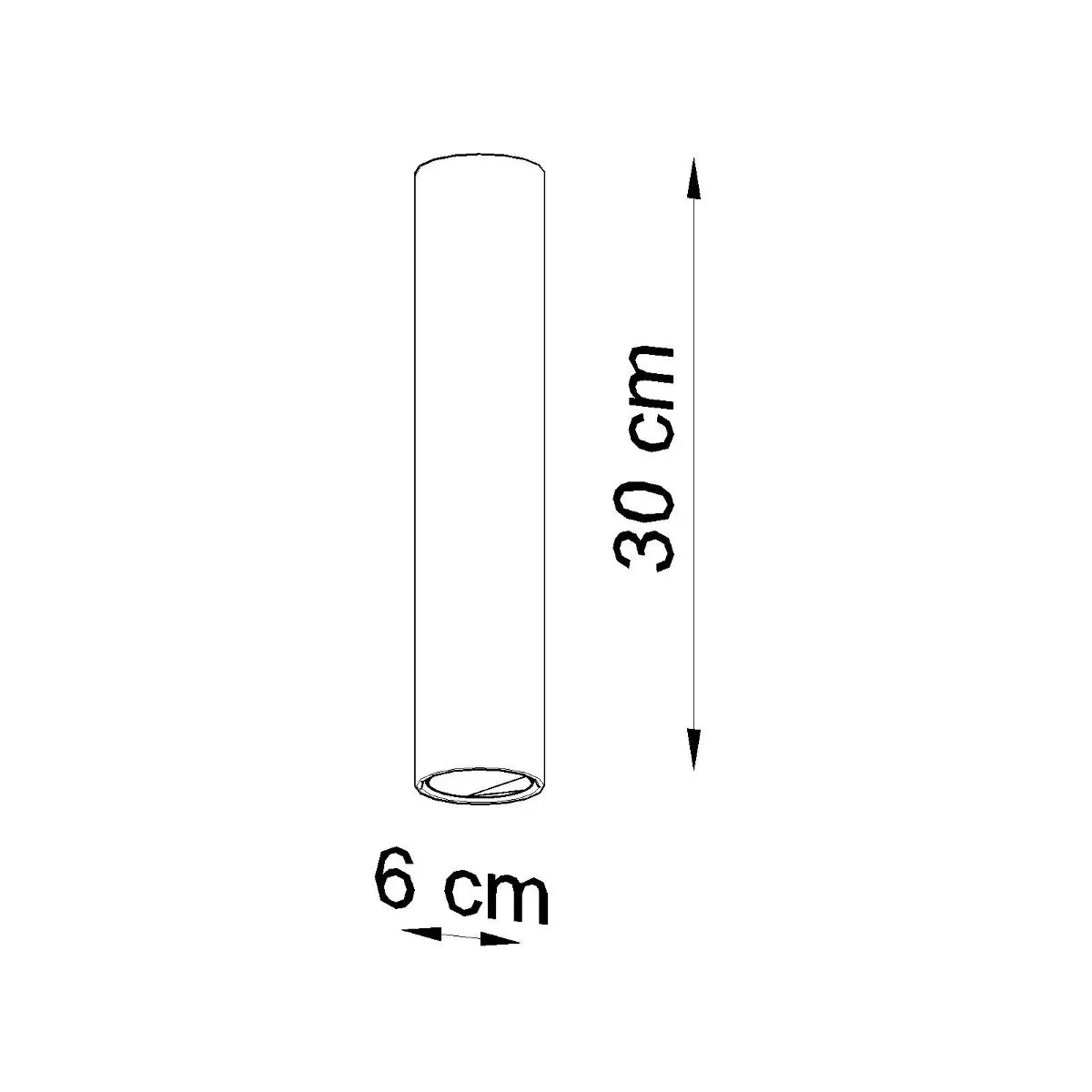 Plafondlamp Tube 30 – Wit & Staal
