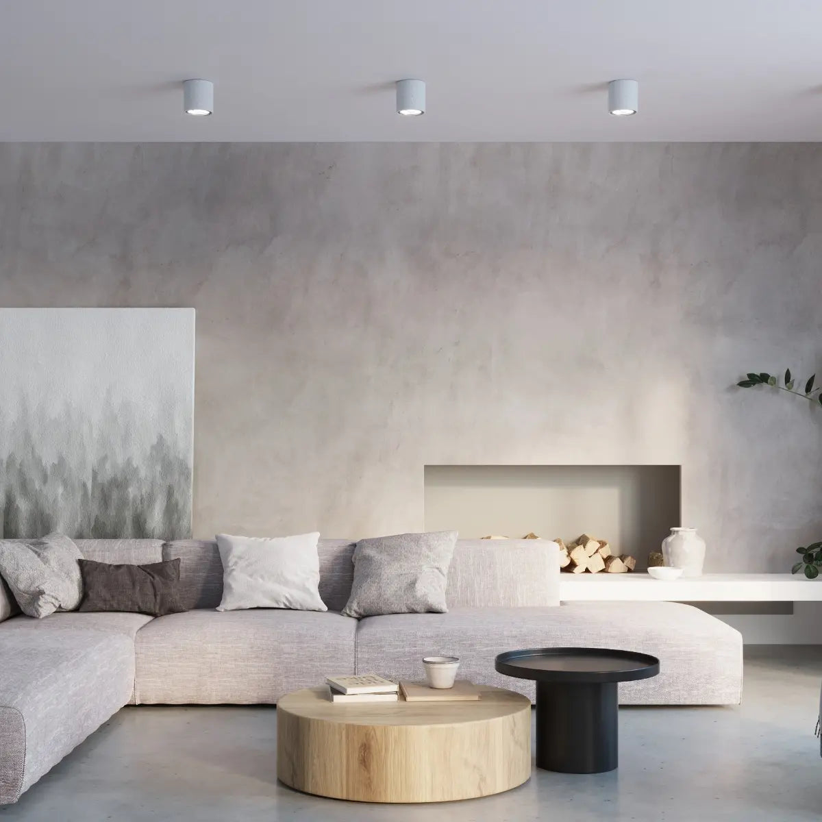 Plafondlamp Rondo 2 – Grijs Beton