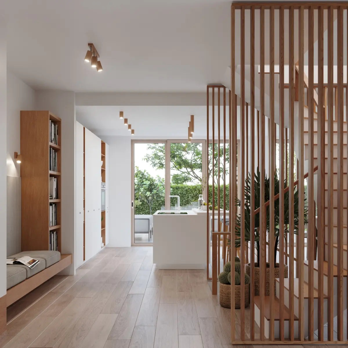 Deckenleuchte Hexagon 3 – Eiche & Holz