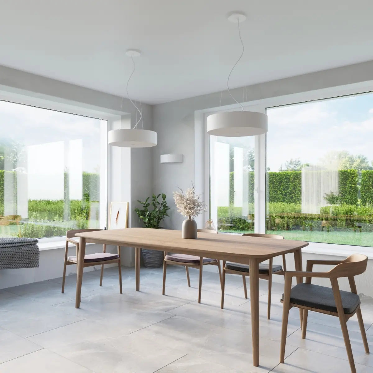 Plafondlamp Ufo Tec 30 – Wit & Stof Glas Staal