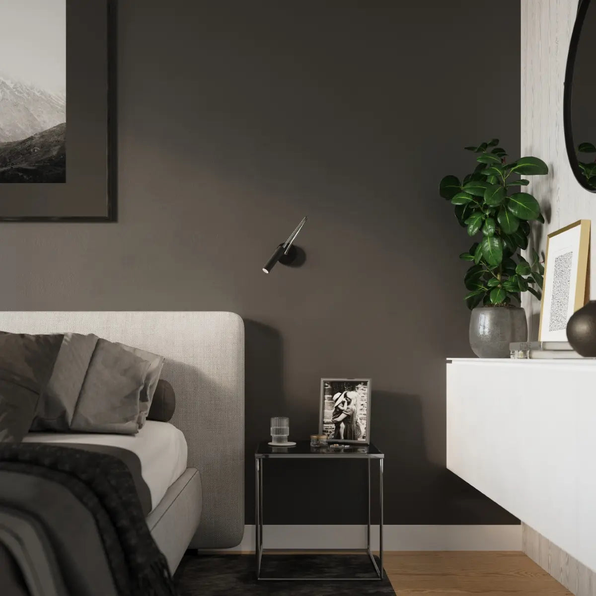 Wandleuchte Luxtec Flex – Schwarz & Stahl