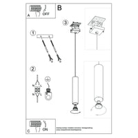 Pendelleuchte Tube 1 – Silber & Stahl