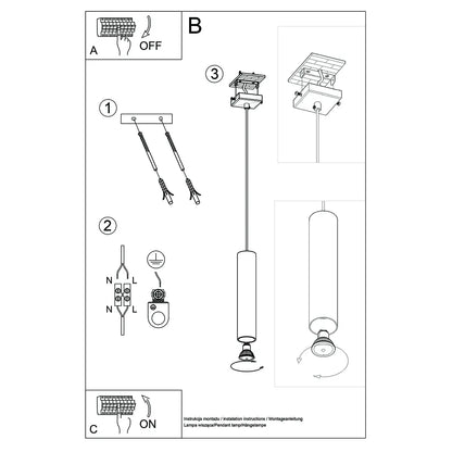 Pendelleuchte Tube 1 – Gold & Stahl