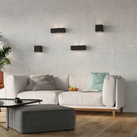 Wandlamp Square 1 – Zwart & Keramiek & Glas