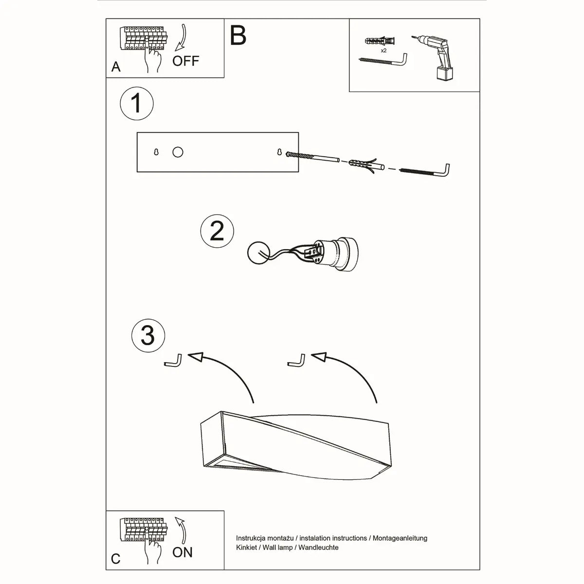 Wandlampe Twist 2 – Weiß Keramik & Glas