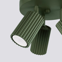 Plafondlamp Japandi 3P – Olijfgroen & Aluminium