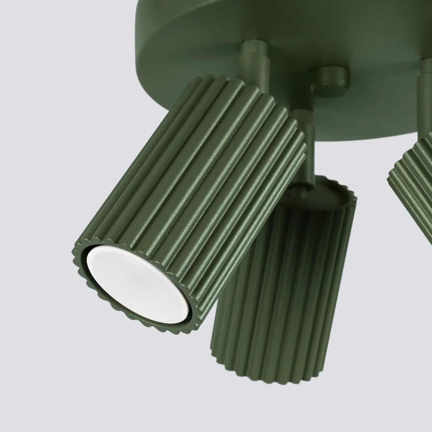 Plafondlamp Japandi 3P – Olijfgroen & Aluminium
