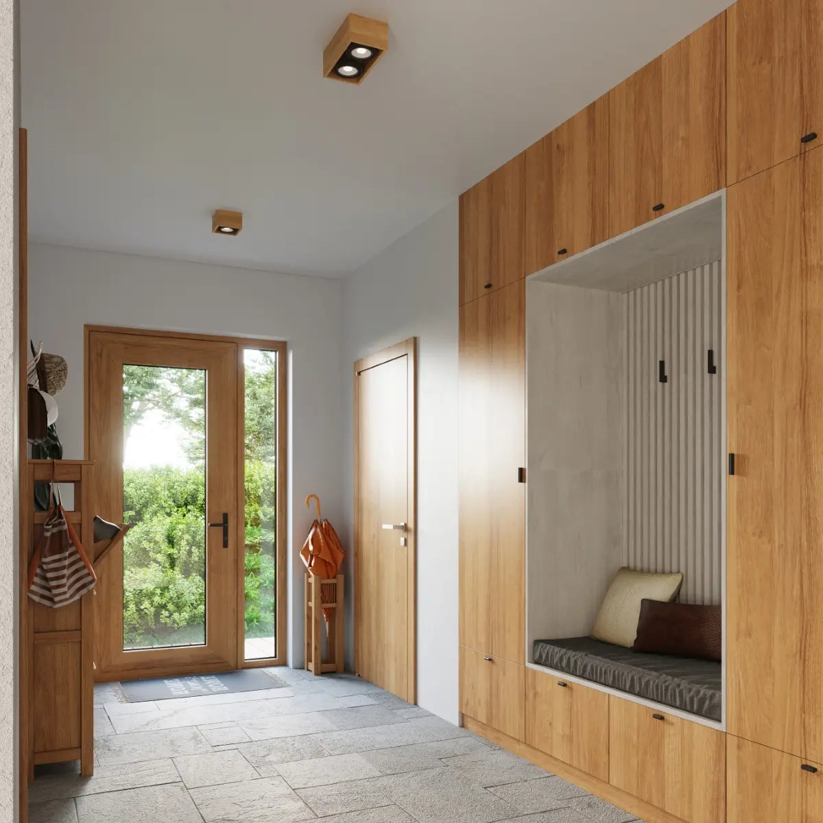 Deckenleuchte Square – Naturholz & Holz