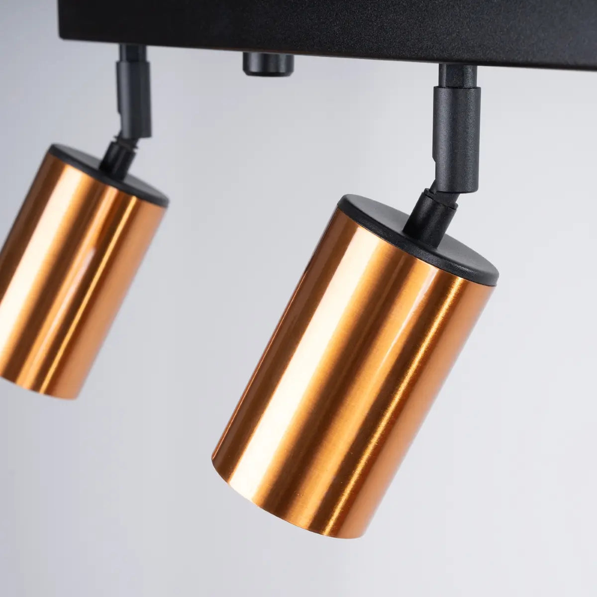 Plafondlamp Tube 4 – Zwart & Koper & Staal