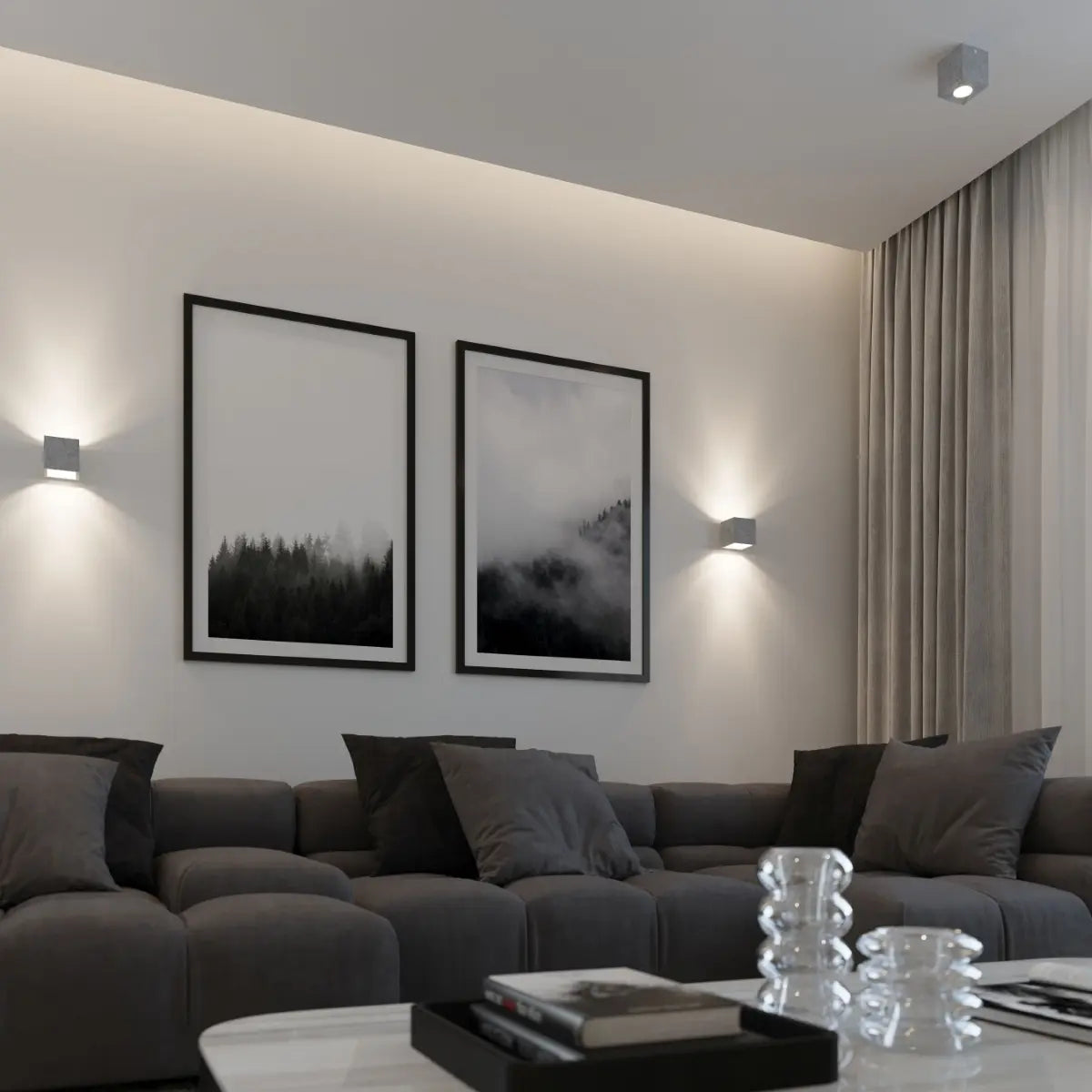 Plafondlamp Square 1 – Grijs Beton