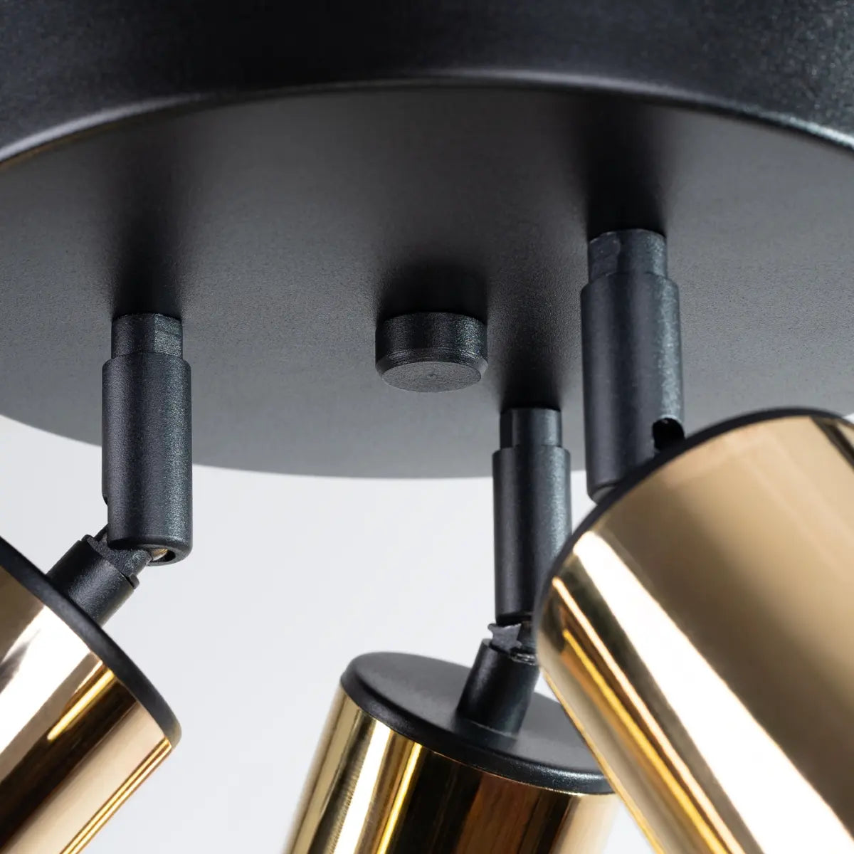 Plafondlamp Tube 3R – Zwart & Goud & Staal