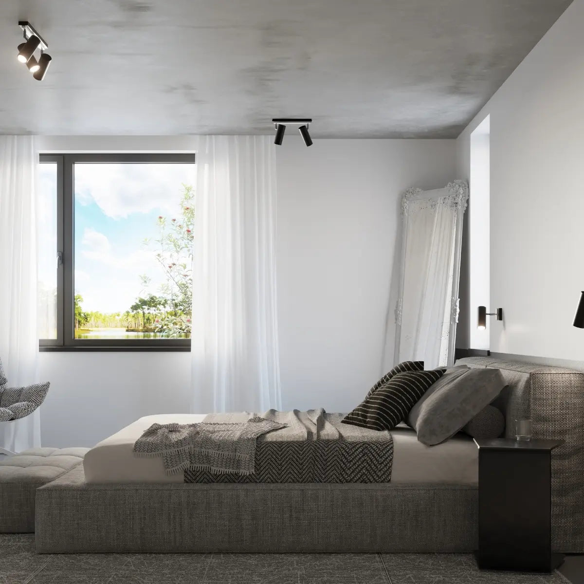 Plafondlamp Rondo Spot 1 – Zwart & Staal