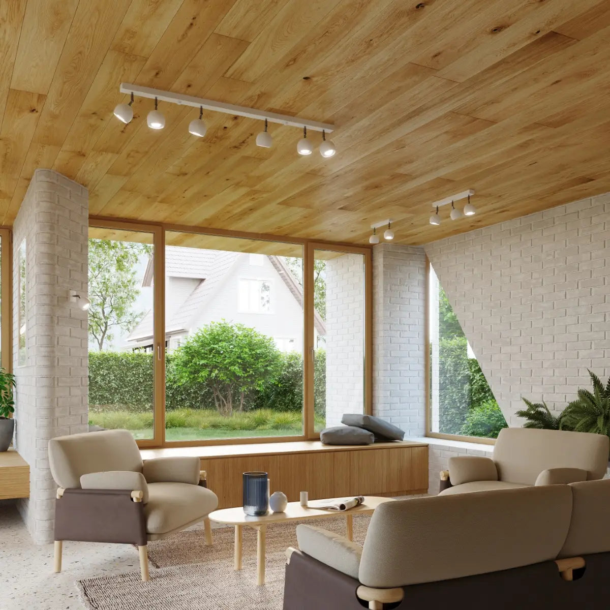 Deckenleuchte Retro 4S – Weiß & Stahl