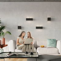 Wandlamp Square 1 – Zwart & Keramiek & Glas