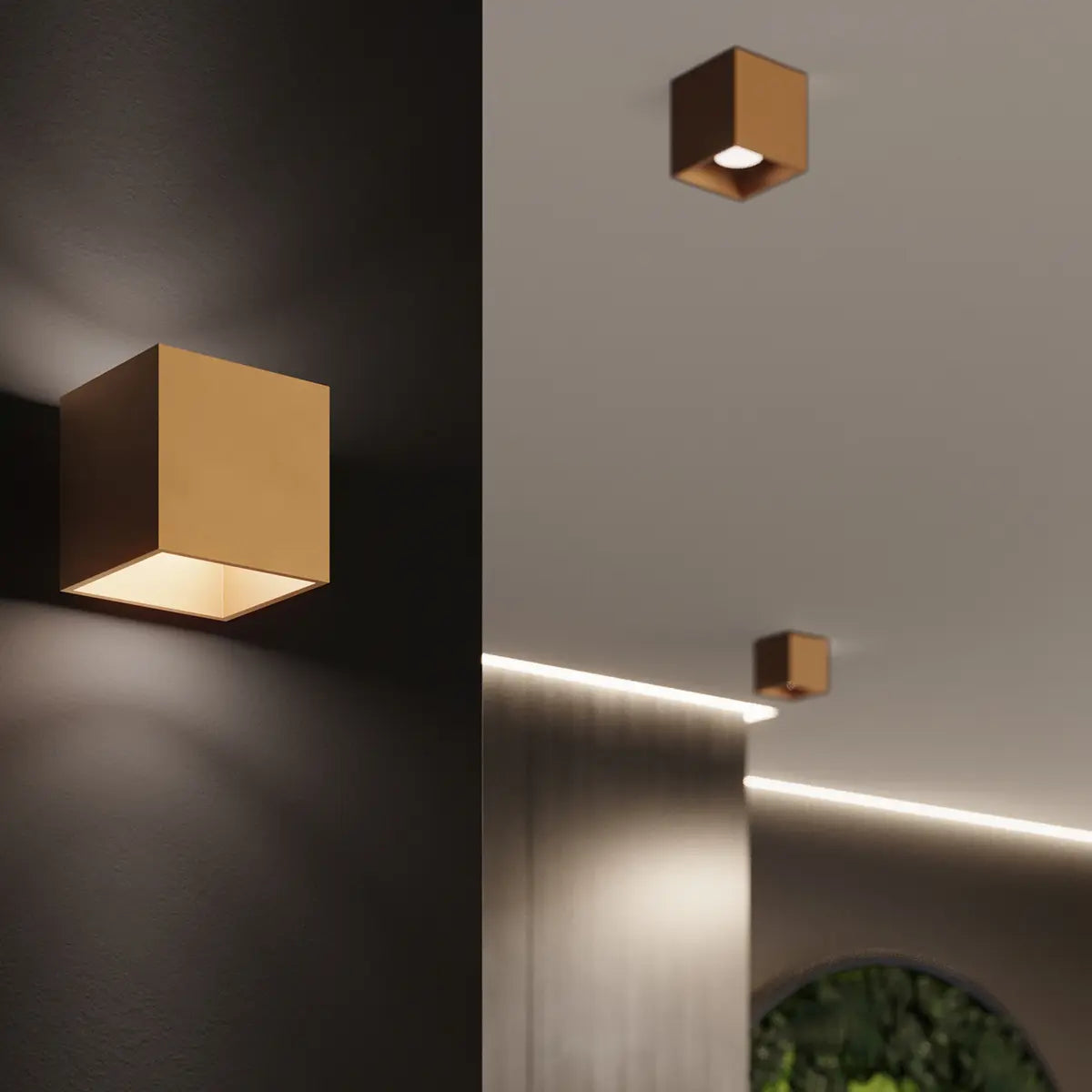 Plafondlamp Square 1 – Goud & Aluminium
