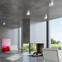 Plafondlamp Square Flash – Wit & Aluminium