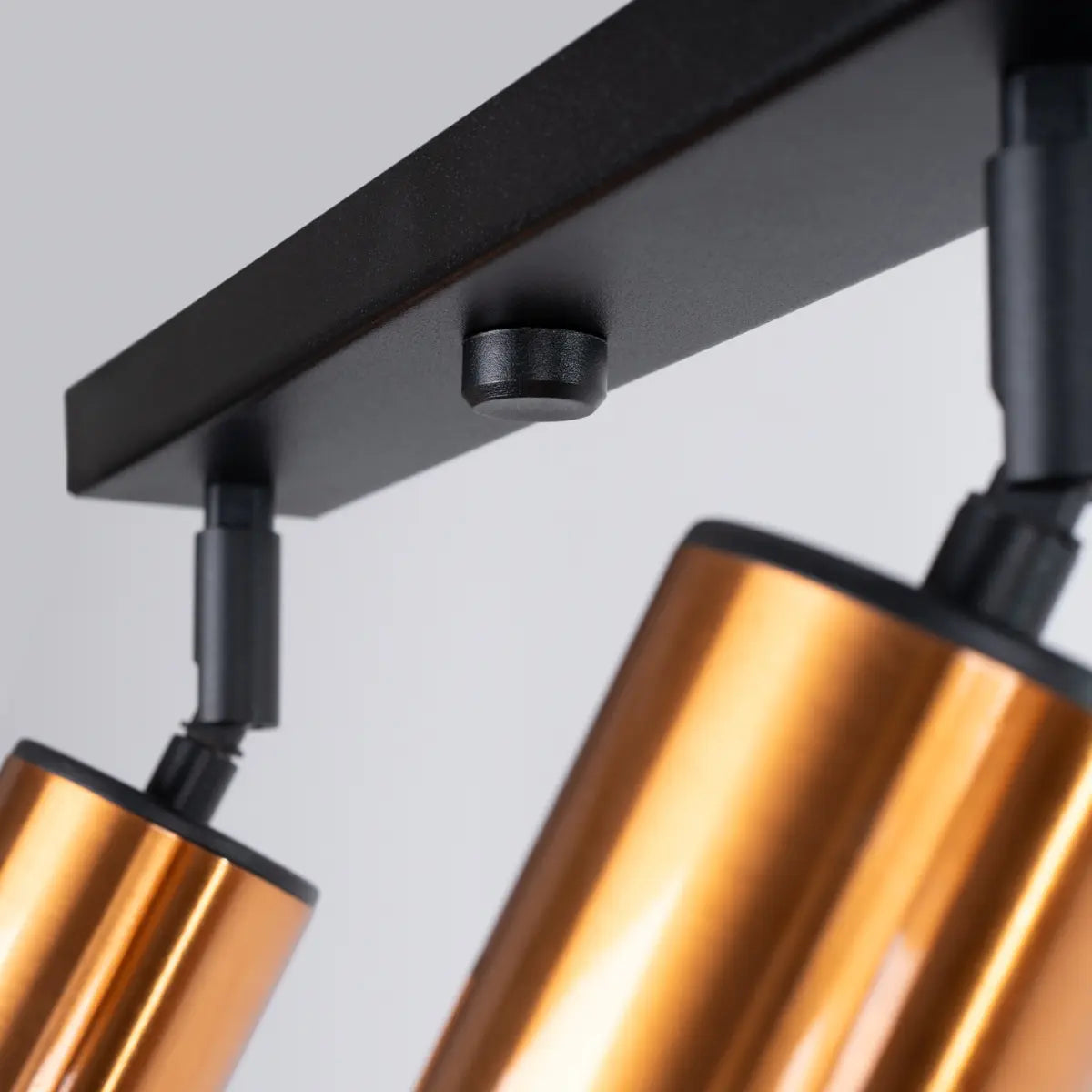 Plafondlamp Tube 4 – Zwart & Koper & Staal