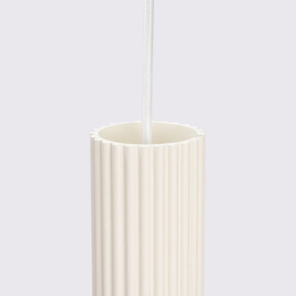Pendelleuchte Japandi 1 – Beige & Aluminium