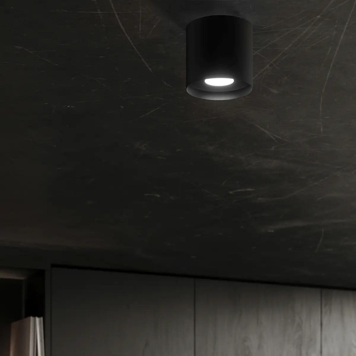 Deckenleuchte Tube Plus – Schwarz & Aluminium