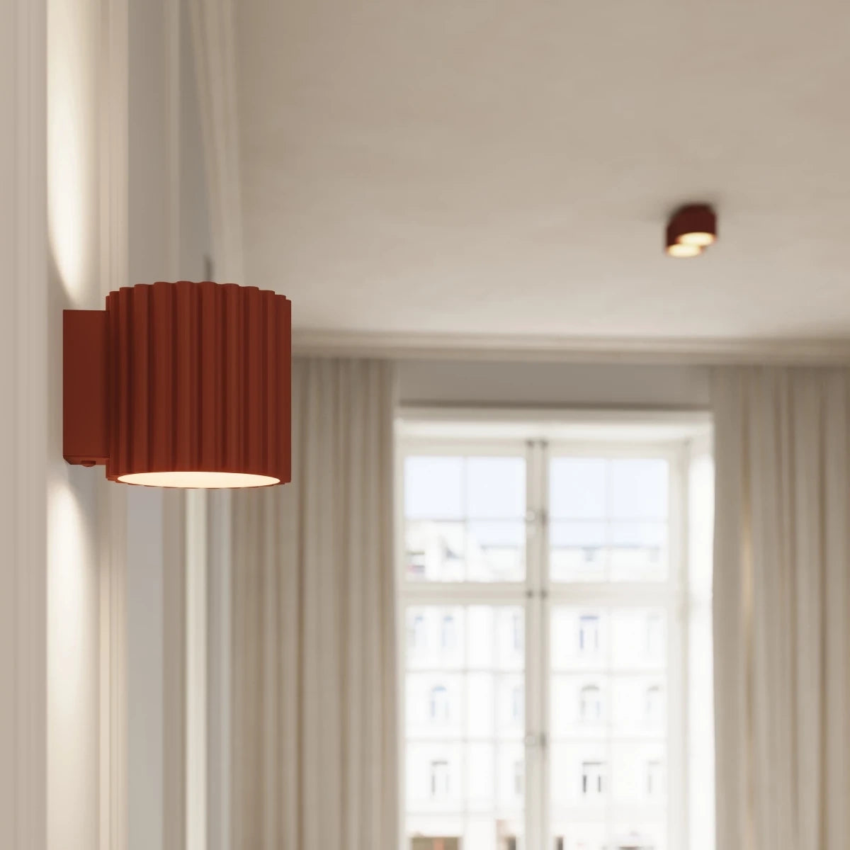 Spots Japandi Double-XS – Oxid Rood & Aluminium