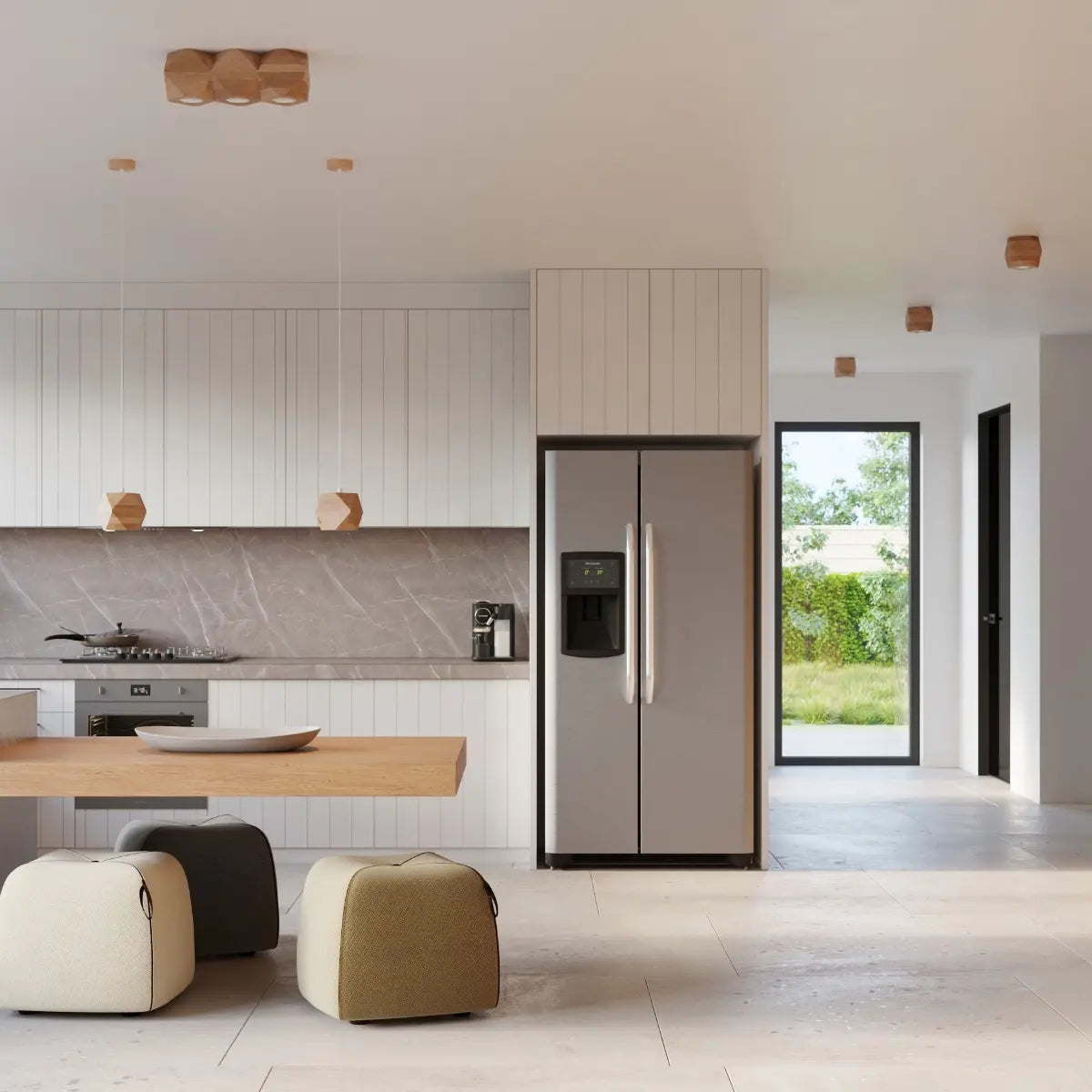 Deckenleuchte Hexagon 3 – Naturholz & Holz