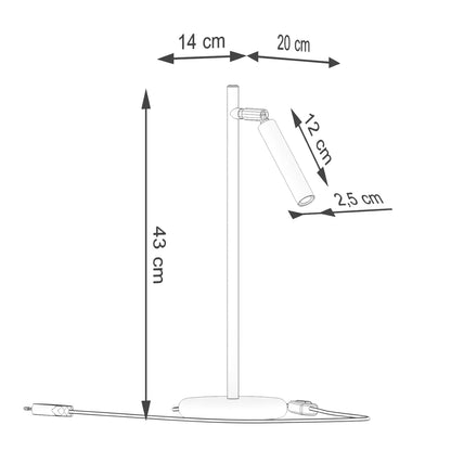 Tischleuchte Matita – Weiß & Stahl