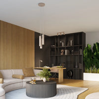 Deckenstrahler Japandi 30 – Taupe & Aluminium