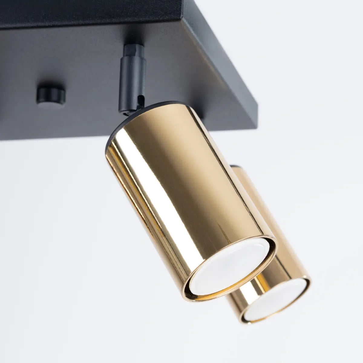 Plafondlamp Tube 4S – Zwart & Goud & Staal