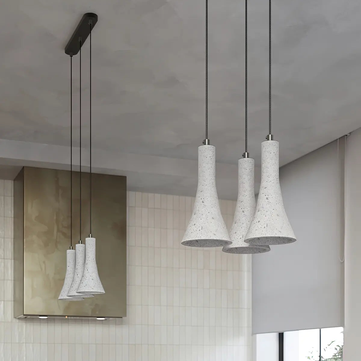 Hanglamp Tab 1 – Grijs & Beton & Zwart Metaal