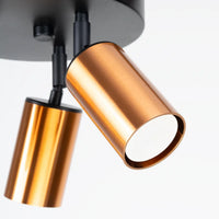 Plafondlamp Tube 3R – Zwart & Koper & Staal