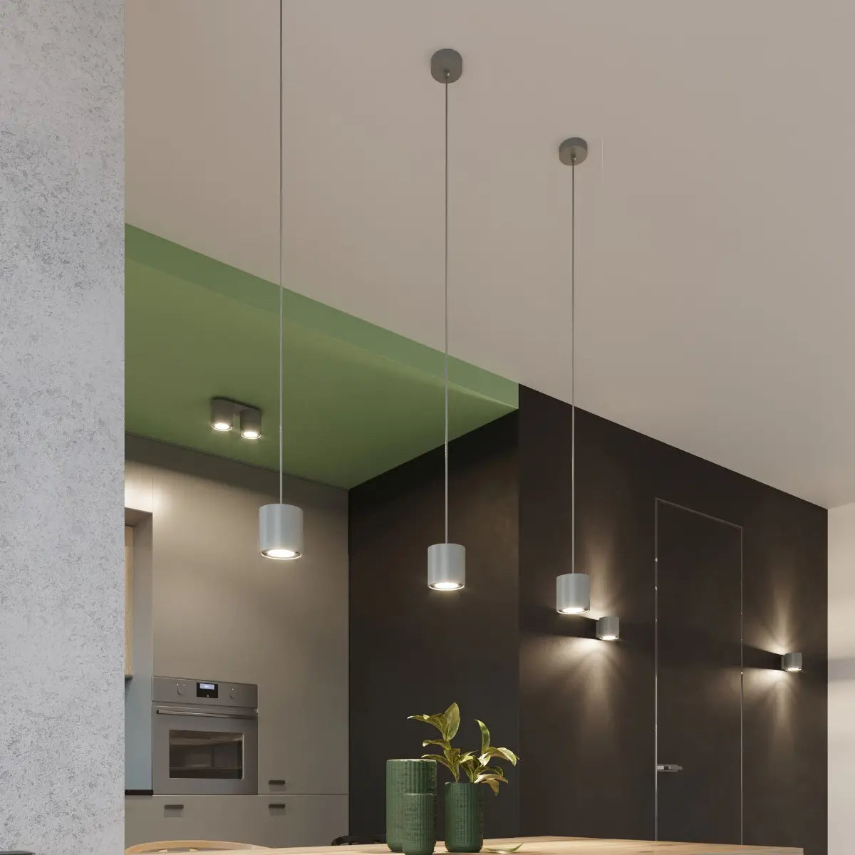 Plafondlamp Rondo 1 – Grijs & Aluminium